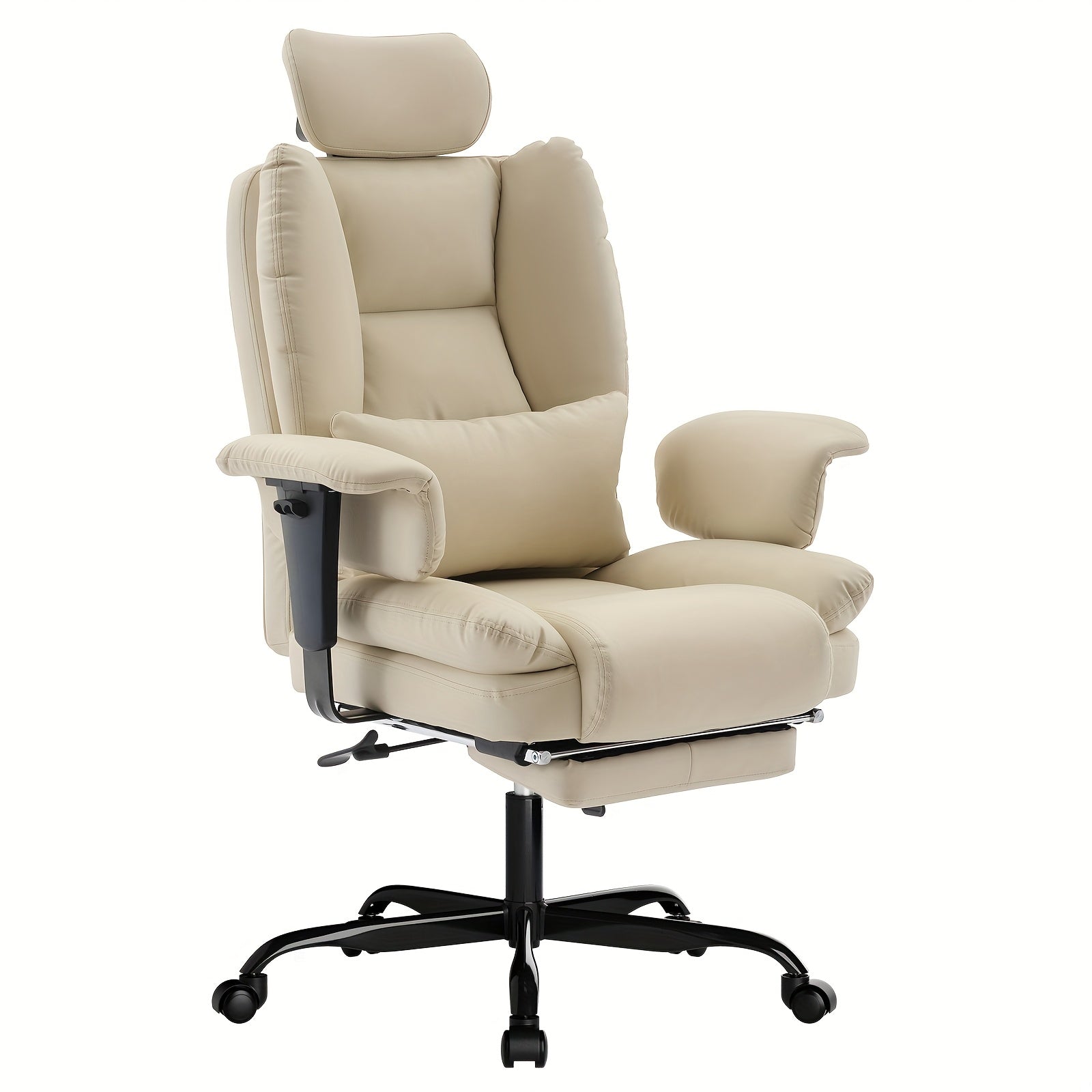 Silla de oficina | Silla de Oficina | Silla Ergonómica para Oficina | Silla Giratoria para Escritorio | Silla de Oficina en Beige,, Blanco