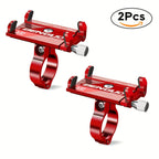 2 soportes de teléfono de aleación de aluminio para bicicleta, motocicleta y navegación, 2 unidades