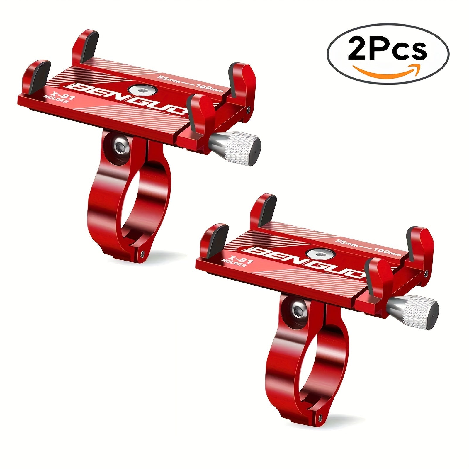 2 soportes de teléfono de aleación de aluminio para bicicleta, motocicleta y navegación, 2 unidades