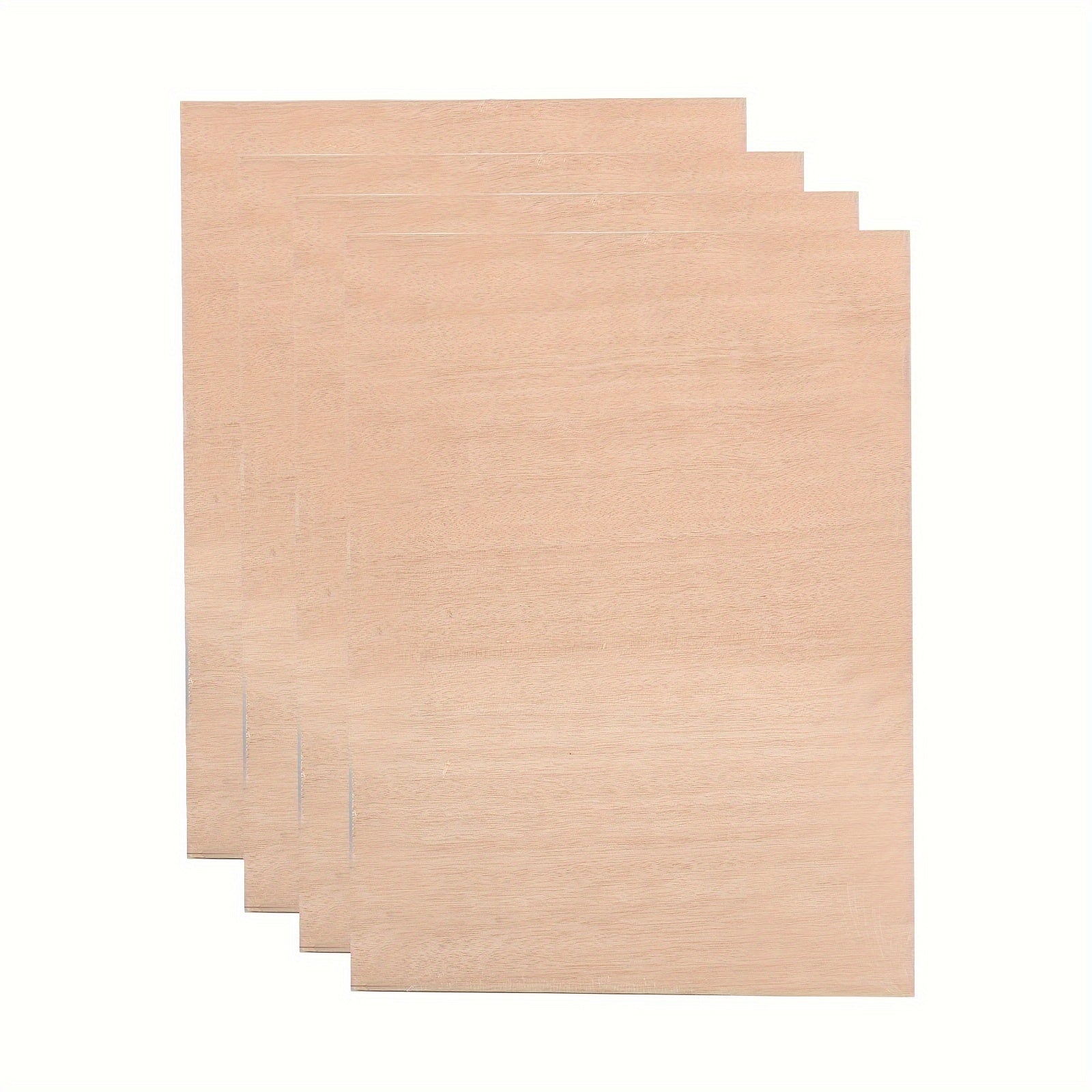 4 Paquetes de Láminas de Contrachapado de Madera Natural Cortadas con Láser - Compatibles Pre-Probadas para Corte CNC, Pintura y Manualidades DIY con Cara de Grano Natural, Tamaño A4 (29.97cm x 21.49cm) Tablero de Manualidades Cortado con Láser Adecuado p