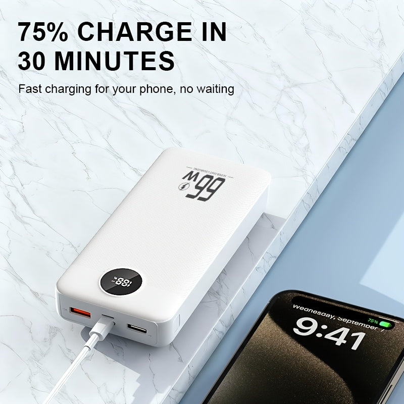 Batería externa | Banco de energía de 50000 mAh, cargador portátil de gran capacidad con carga rápida de 66 W, USB-C/USB-A, compatible con iOS y