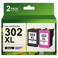 Cartuchos de tinta 302XL Remanufacturados para HP 302 XL, compatibles con HP Deskjet 3630 1110 2130 Envy 4520 4527 4524 4523 Officejet 3835 4650 3830 3831 5230, Negro y Color, 2 unidades