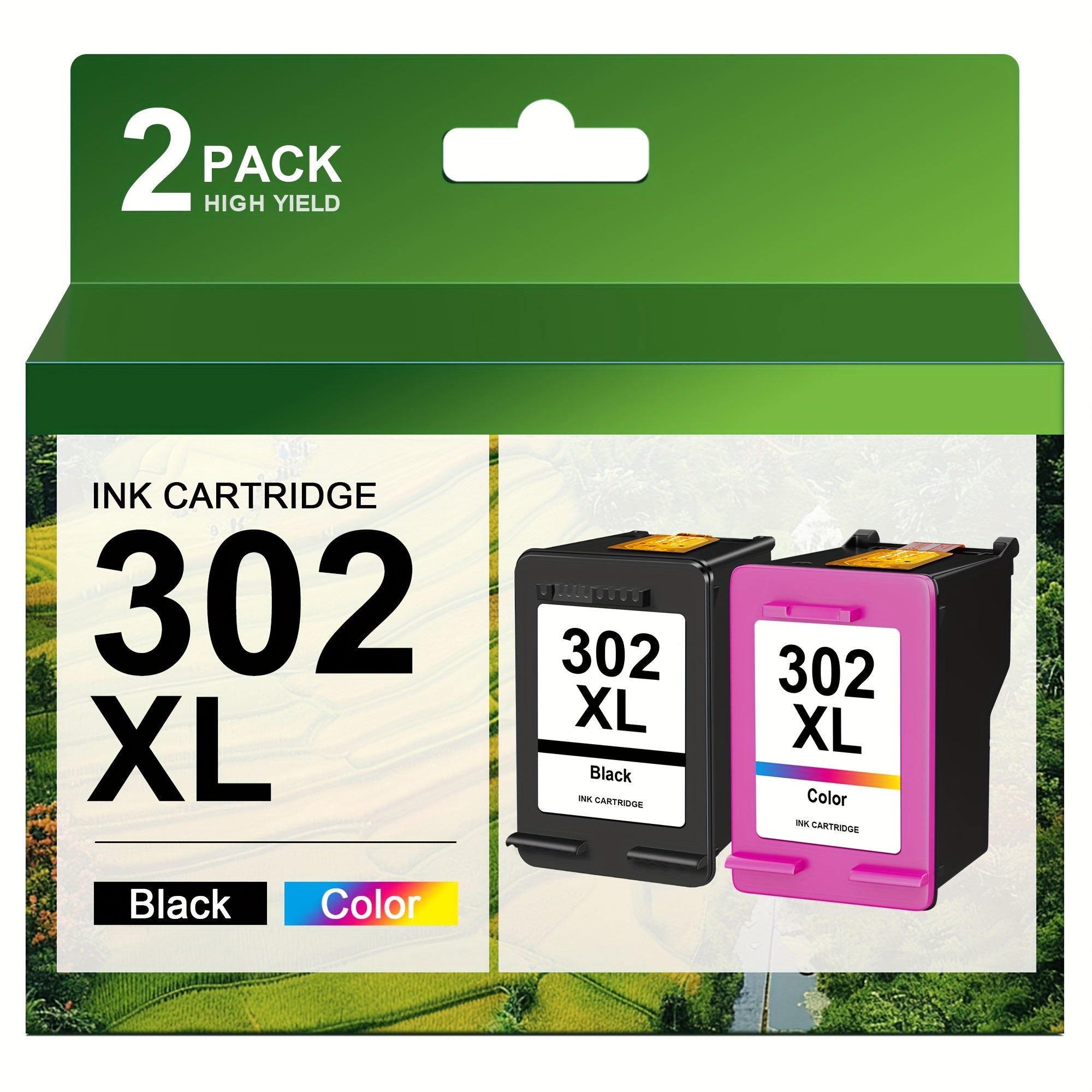 Cartuchos de tinta 302XL Remanufacturados para HP 302 XL, compatibles con HP Deskjet 3630 1110 2130 Envy 4520 4527 4524 4523 Officejet 3835 4650 3830 3831 5230, Negro y Color, 2 unidades