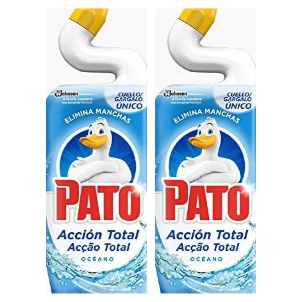 Pato WC Frescor total- Limpiador Quitamanchas para Inodoro 2 Unidades*750 ml-Pato WC Acción Total limpiador para inodoro Oceano, limpia y perfuma 2 Unidades*750 ml