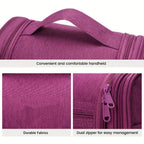 Bolsa de Aseo Colgante con Múltiples Bolsillos y Gancho, Organizador de Maquillaje Elegante para Mujeres y Hombres, Cierre de Cremallera Duradero, Diseño con Asa Superior, Bolsa de Viaje para Aseo, Regalo de Navidad
