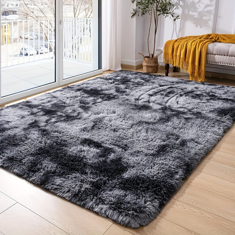 1pc Alfombra Grande Gruesa y Esponjosa de 230 X 160Cm para Sala de Estar, Dormitorio, Pasillo, Tapete, Alfombra de Piso, Gris Oscuro