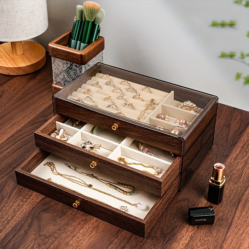 Caja de Almacenamiento para Joyas, Joyero para Mujer, Navidad, Día de San Valentín, Cumpleaños, Día de la Madre, Caja de Regalo de Joyas de 3 Capas - Suministros para Exhibición y Empaque de Joyas