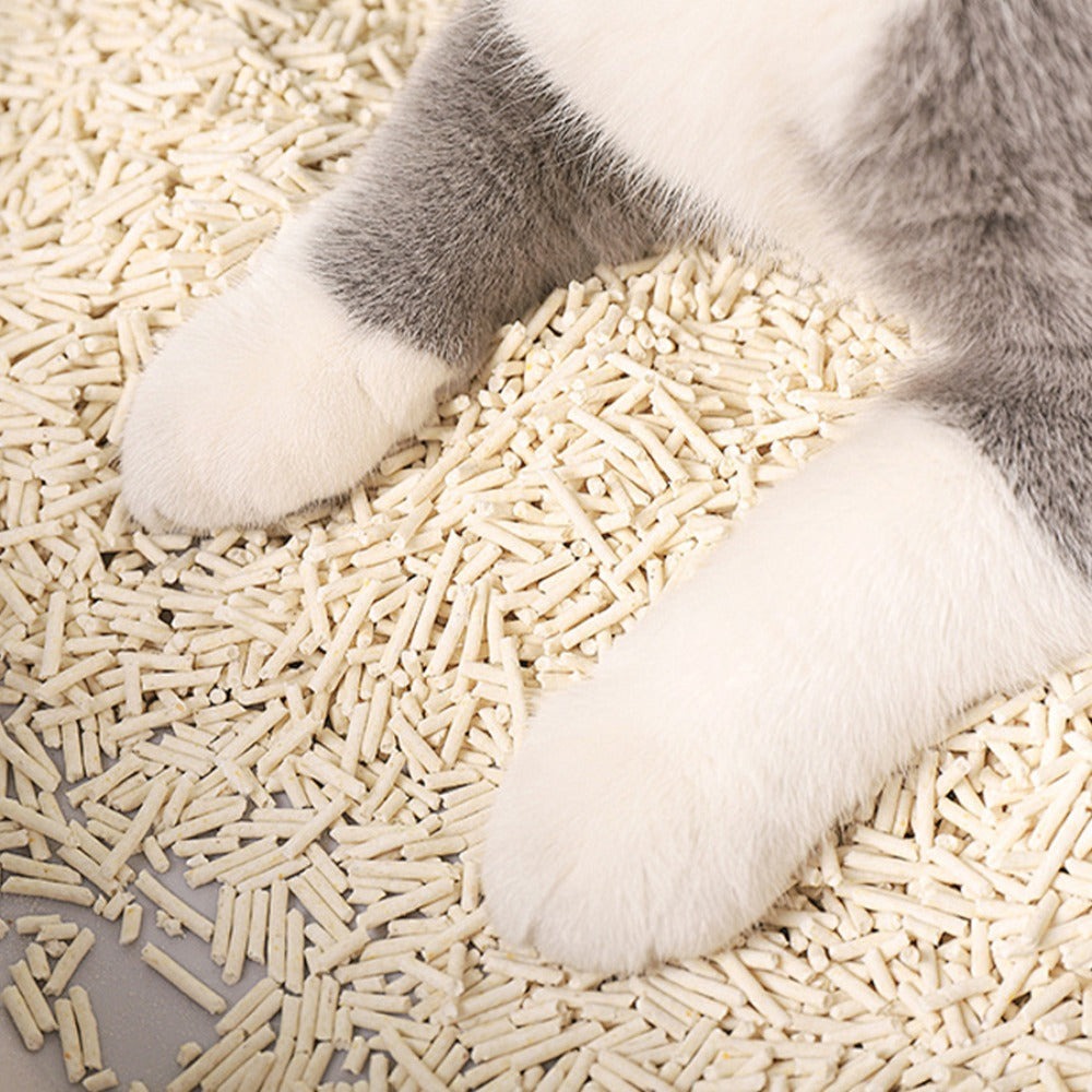 La arena para gatos se aglomera en segundos Arena para gatos vegetal Arena para gatos desodorizada, sin polvo y sin mezcla Suministros para mascotas fáciles de almacenar - 1 bolsa Varios sabores
