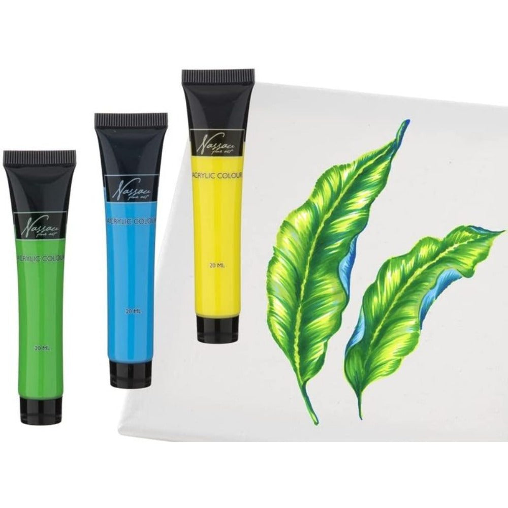 Set de Pinturas Acrílicas de 36 Tubos, 20 ML Cada, Set Grande de Pinturas Acrílicas para Pintar en Lienzo, Madera, Papel y Yeso, Acrílicos Profesionales para Artistas, Aficionados y Principiantes, Alta Pigmentación y Colores Intensos, Resistente al Agua D
