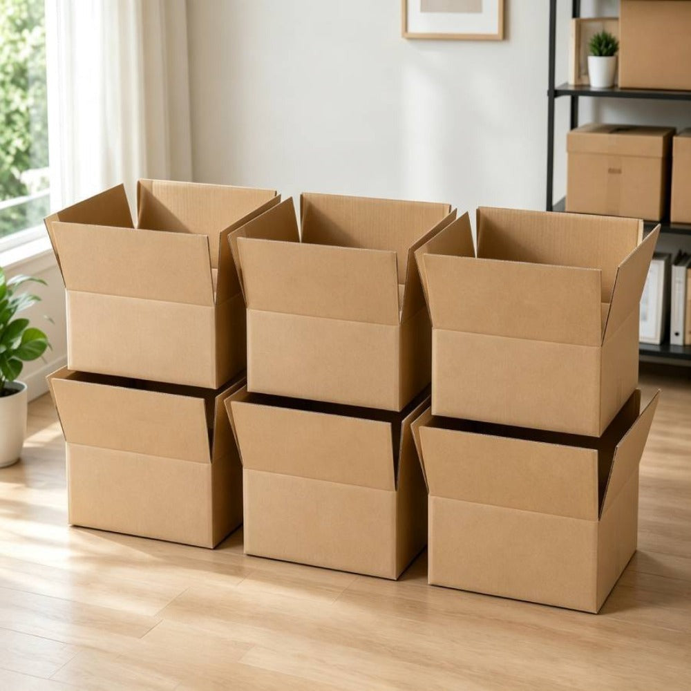 Cajas de cartón | Paquete de 10/Paquete de 5 | Adecuadas para mudanzas, almacenes y transporte | Con asas | Fáciles de manejar | Súper duraderas | 40×25×20CM, 50×29×30CM, 50×35×30CM | Paquete de 5 o 10