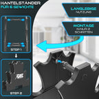 RE:SPORT® Juego de Mancuernas 3 Pares, 1Kg - 5Kg, 12Kg o 18Kg con Soporte y 3 Bandas Elásticas Fitness | Mancuernas Cortas Antideslizantes de Neopreno para Mujeres y Hombres | Juego de Mancuernas