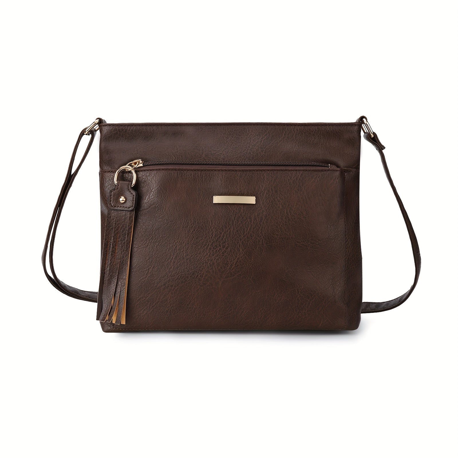 Nuevo Bolso de Hombro de Mujer Pu de Color Sólido a la Moda, Bolso de Ocio de Gran Capacidad para Viajes Diarios