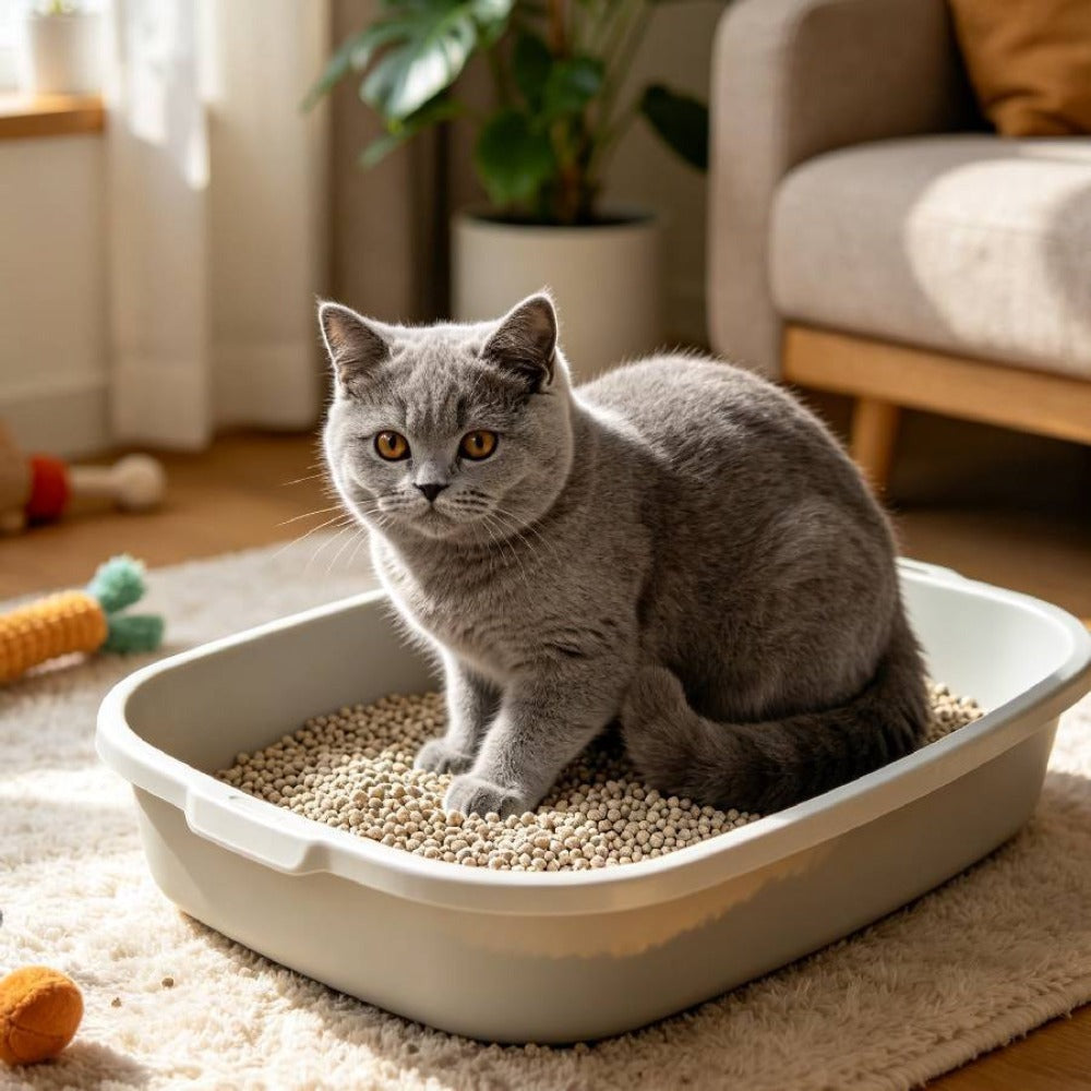 Arena sanitaria para gatos de tofu | 3 bolsas | 6 litros por bolsa | Absorción rápida | Forma grumos rápidamente | Desodoriza eficazmente | Sin polvo | Gránulos finos