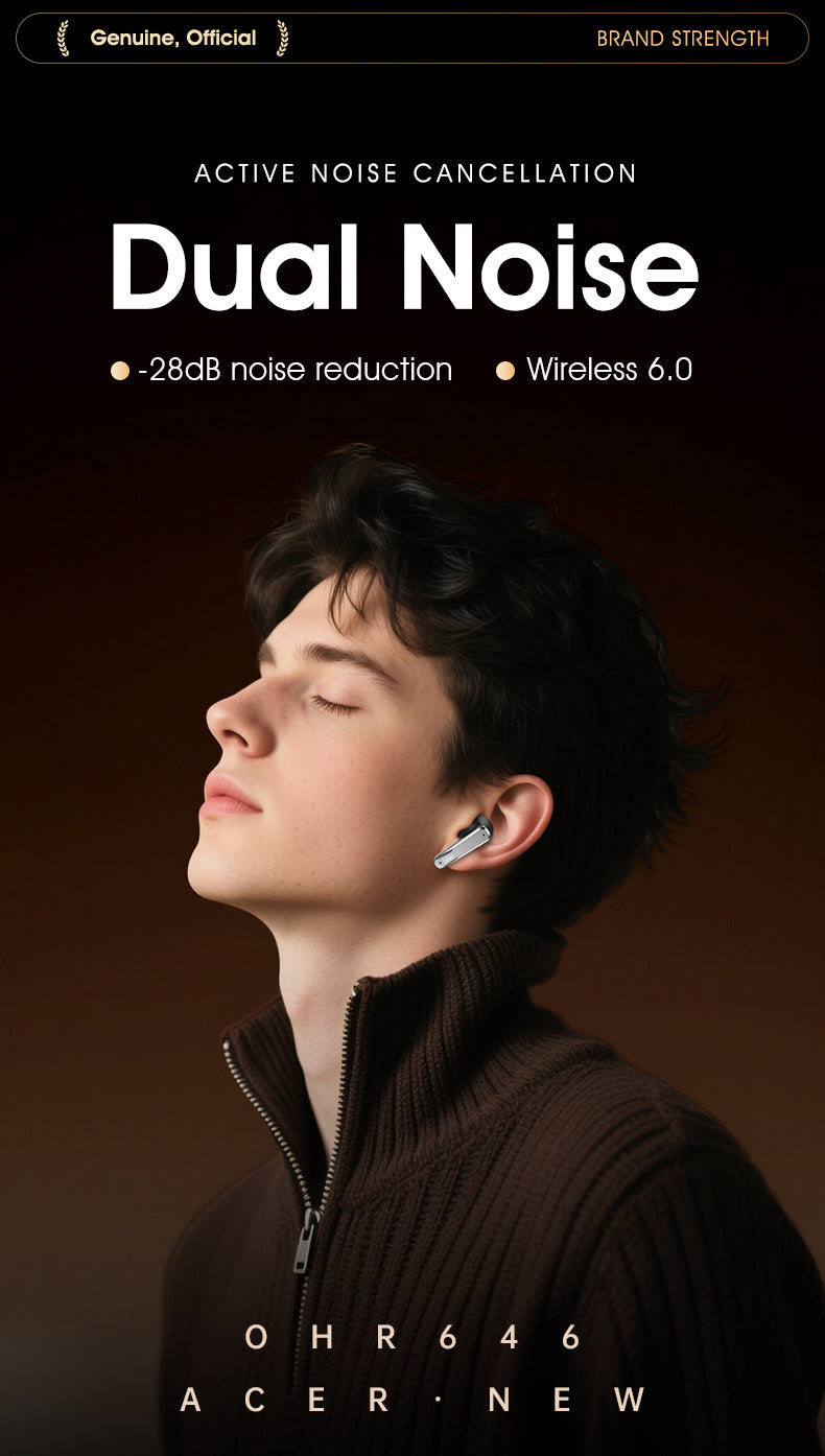 Auriculares Bluetooth | Auriculares inalámbricos Acer Ohr646 originales y oficiales, intrauditivos, inalámbricos 6.0 ANC con reducción activa de