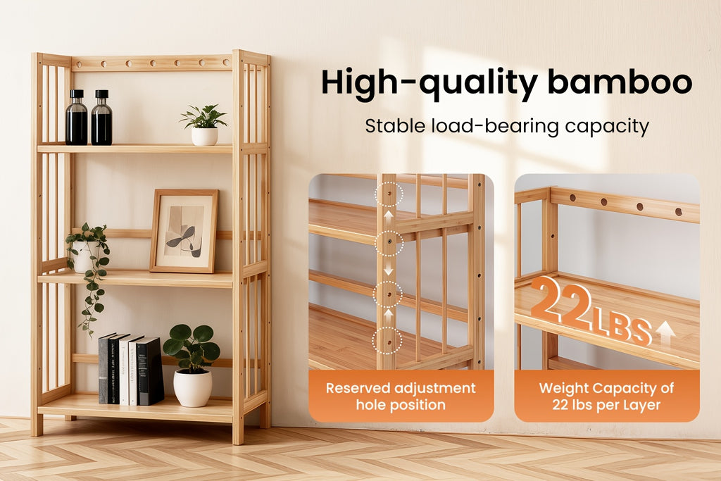Estantería de almacenamiento para orden en hogar, baño y cocina | 4 niveles