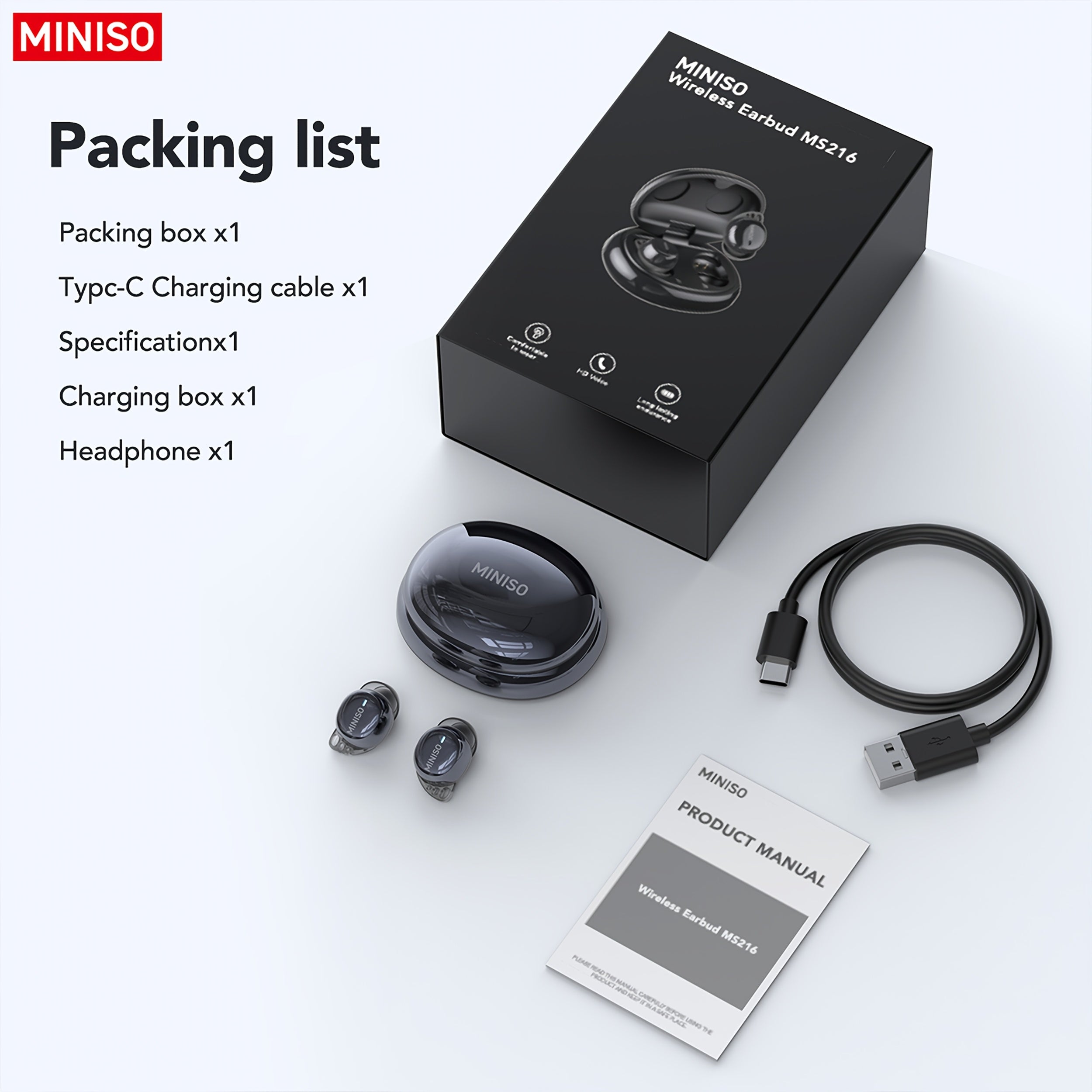 Auriculares Bluetooth | MINISO Auriculares con Traducción AI | Inalámbricos 6.0, Carga Rápida Tipo-C, 60 Horas de Reproducción, Conexión Estable
