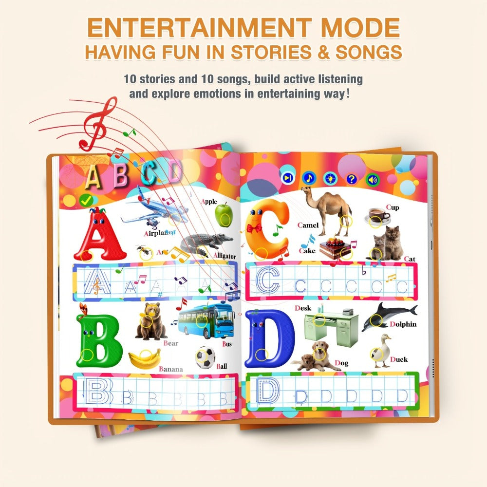 Audiolibros interactivos en inglés con números y letras, libros de aprendizaje, regalos de cumpleaños, autismo
