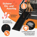CADOCA® Rampa para Perros Coche Maleteros Escalones Plegable Capacidad 90 KG Compacta 156x40cm Ligera Antideslizante