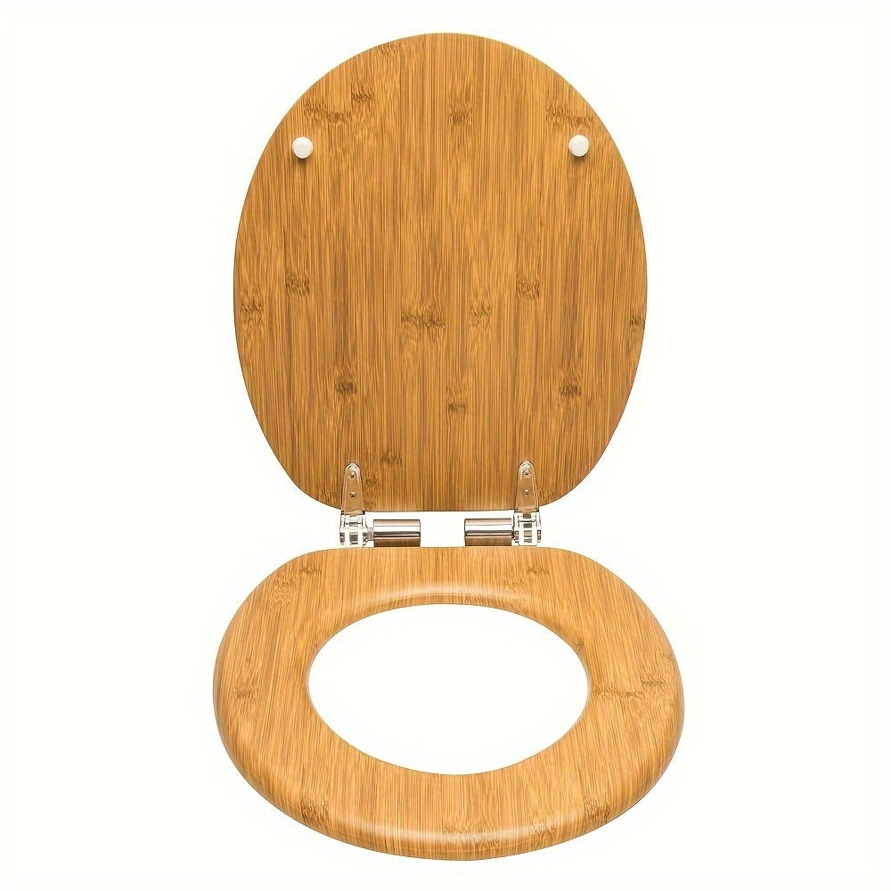 Asiento de inodoro con cierre suave de madera | Para baño y sustitución rápida