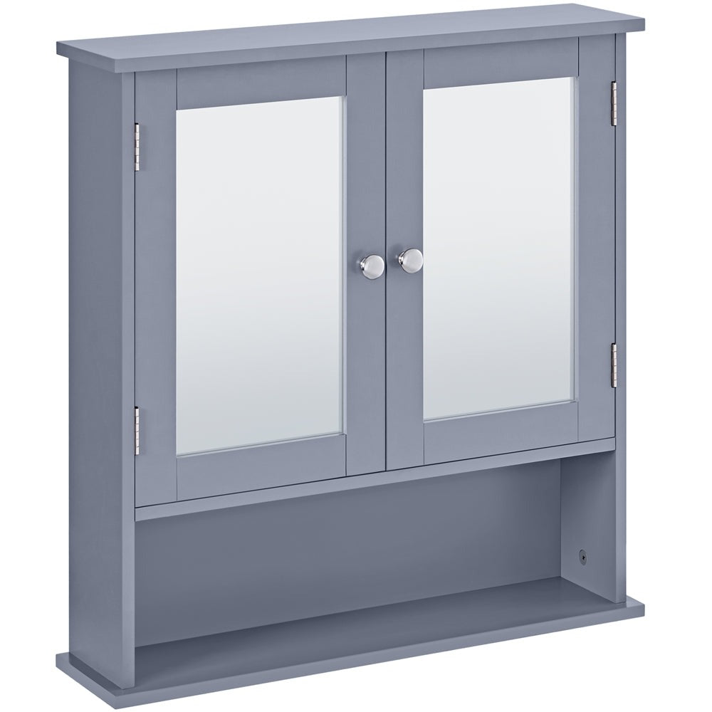 Costoffs Armario con Espejo para Baño con Puerta de Espejo, Armario Colgante para Baño con Espejo de Pared con 3 Estantes 56 Cm X 13 Cm X 58 Cm