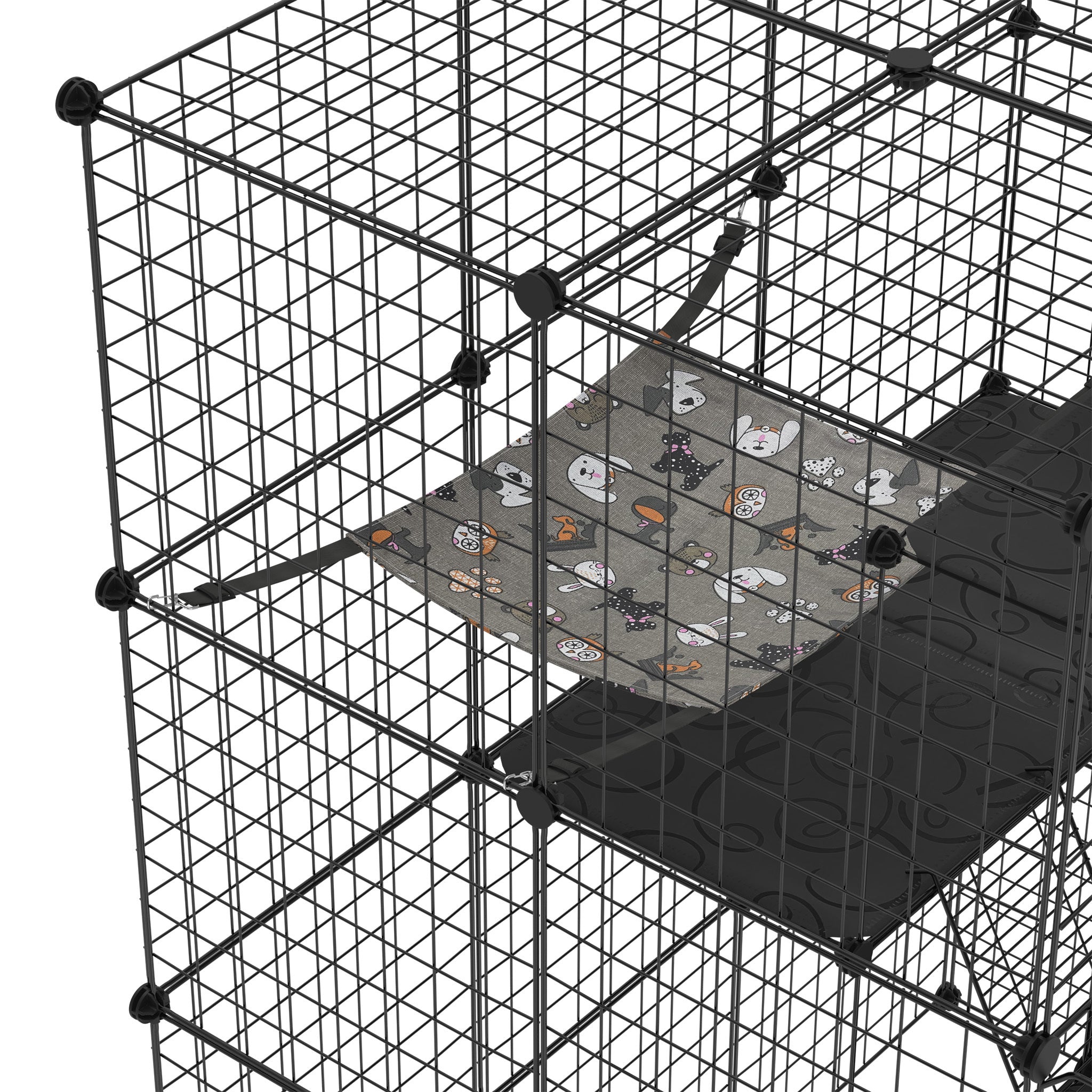 Recinto para mascotas | Corral para Gatos al Aire Libre de Bricolaje con Escalera de Alambre Metálico Denso para 1-2 Animales Pequeños