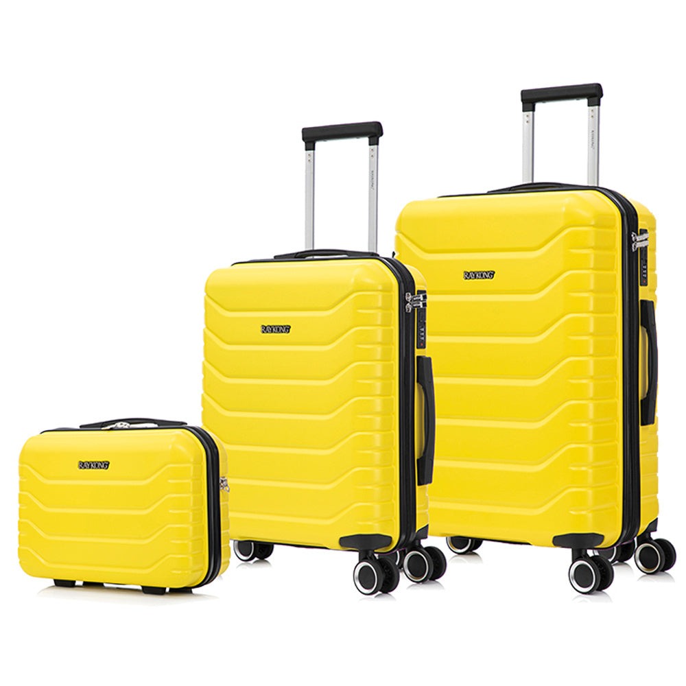 Juego de 3 Maletas 55x40x20cm ABS+Policarbonato | Maleta Mediana Expandible 66x45x27.50 - 30cm Extendido - 23kg | Neceser 29cm | Semirrígida trolley 4 ruedas giratorios a 360º cierre numérico - Negro/AzulMarino/RosaDorado/Turquesa/Menta/Verde/Amarillo/Ros