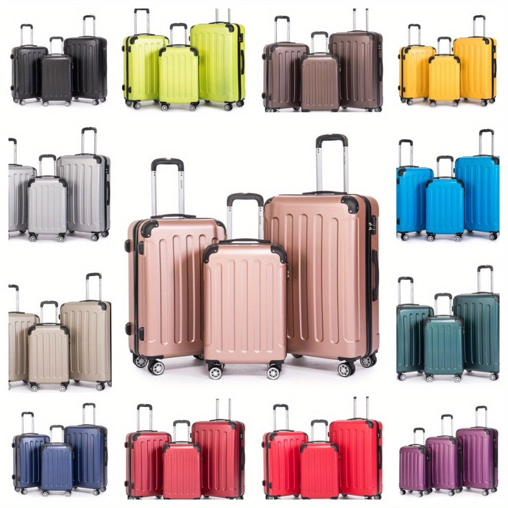 Maleta de tres piezas de equipaje de 20+24+28 pulgadas, Set de maletas familiares, maleta de cabina de 20 pulgadas, caja de almacenamiento de viaje de negocios, maleta con contraseña, maleta con ruedas universales, maleta rígida de ABS, maleta con carro d