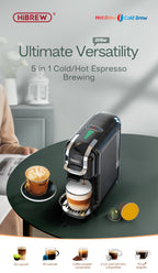 Cafeteras de cápsulas | Cafetera HiBREW 5 en 1 para cápsulas múltiples, café caliente/frío, DG Cappuccino Nes, para cápsulas pequeñas ESE Pod y