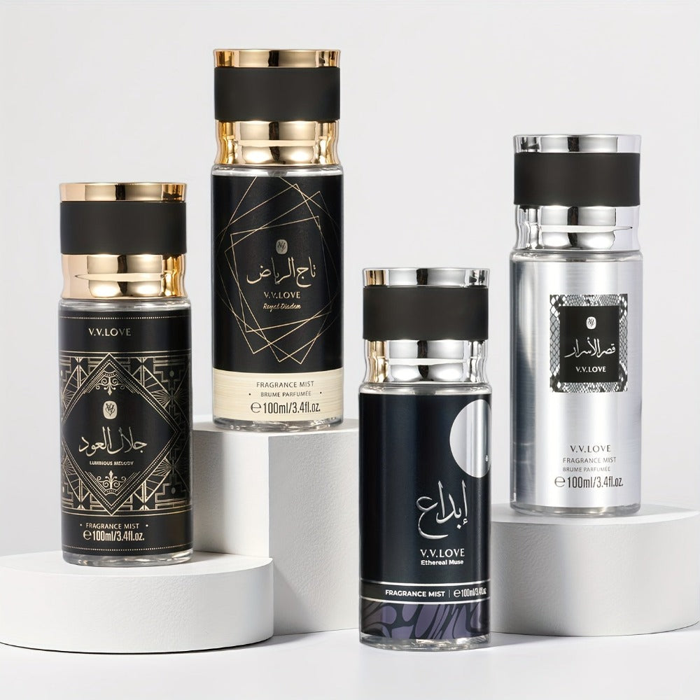 [Set de Perfume en Spray para Hombres] 100ml 4 botellas, aroma picante y amaderado oriental con notas frutales cítricas e intensa, ideal para uso diario o citas románticas, ¡perfecto como regalo festivo!