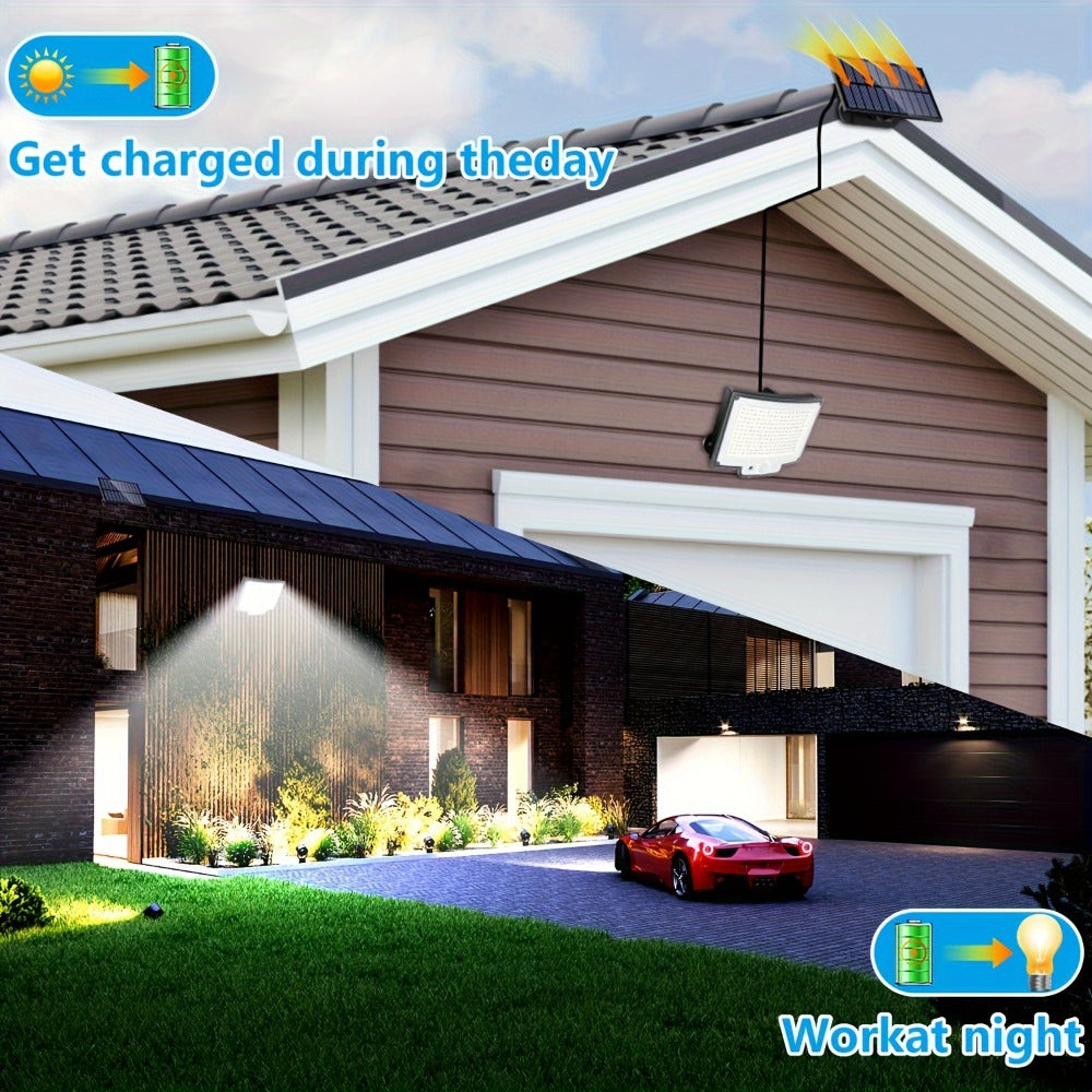 Luz solar exterior con sensor de movimiento 2 piezas | Jardín, entrada y seguridad exterior