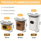Juego de 48/24/12 (Tapas + Tarros), Tarros de Almacenamiento de Cocina para Granos Mixtos, Cajas de Almacenamiento, Cajas de Almacenamiento de Cocina, Cajas de Almacenamiento Selladas, Plástico, con Tapas, Cereales, Harina, Granos de Café, Cajas de Almace