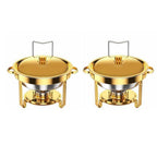 Enfriador de Alimentos de Acero Inoxidable Dorado 1/2/4/6, Contenedor de Catering para Buffet con Tapa para Boda/Banquete de Año Nuevo, Exclusivamente para Cocinar (exclusivamente para cocinar)