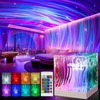Proyector de luz ambiental | Proyector de aurora boreal LED de 16 colores, luz de noche inalámbrica multicolor, lámpara proyector, con batería