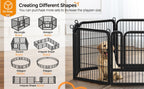 Corral para cachorros Costoffs de 65 cm de ancho x 80 cm de alto con paneles de malla, recinto plegable para perros con puerta y estacas de sujeción para uso en interiores y exteriores