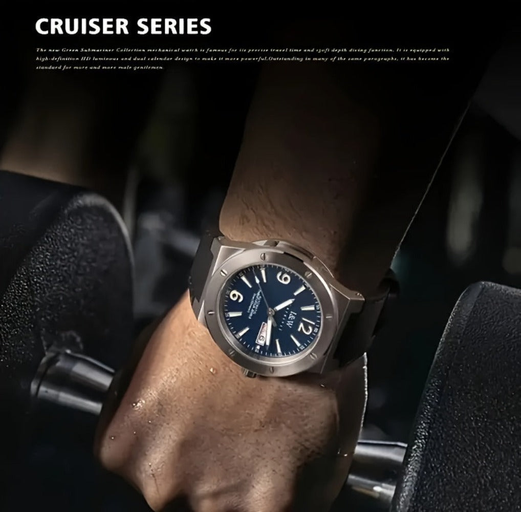[I&W Carnival] Reloj Mecánico Deportivo de Moda para Hombres, Reloj Impermeable con Espejo de Zafiro Falso Luminoso, Regalos para Vacaciones