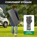 Silla de camping plegable doble con almohadilla suave y espesa, silla de descanso de alta carga para patio y balcón, silla de ocio de gran carga de 220 kg, portátil, adecuada para camping en patio, camping, piscina al aire libre.