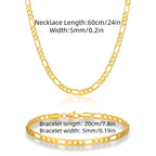 Set de Joyería para Mujer 925 Plata, Collar Figaro y Pulsera, Regalo para Noches Románticas, San Valentín, Navidad, con Caja de Regalo Adicional