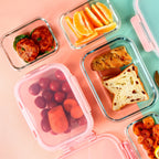 12 Paquete de Contenedores de Vidrio para Alimentos con Tapas Herméticas de Cierre a Presión - Contenedores Rectangulares para Preparación de Comidas, Aptos para Microondas y Lavavajillas, Diseño Apilable y Ahorrador de Espacio para Almacenamiento de Alim