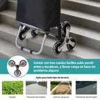 Carrito Compra Plegable de Aluminio, Carro de la compra plegable, tela Oxford bolsa, bolsa de la compra extraíble con ruedas, Carro de la Compra 6 Ruedas con Bolsa Oxford Desmontable, 88 x 33 x 27 cm, 23L.