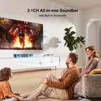 ULTIMEA 2.1ch Mini Barra de Sonido para TV, Barra de Sonido PC Todo en Uno para Juegos, Control por APP, Potencia Máxima 120W+Potencia Máxima 132W, Subwoofer Incorporado