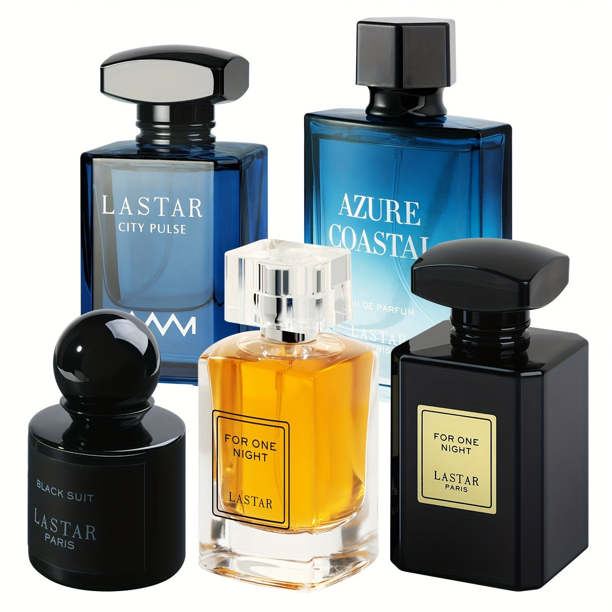 Juego de 5 botellas de perfume para hombre, almizcle clásico, pachulí, vainilla, café, fragancia de larga duración, agua de tocador para hombre, colonia para hombre, apto para múltiples ocasiones, empaquetado individualmente, regalo festivo, Día del Padre