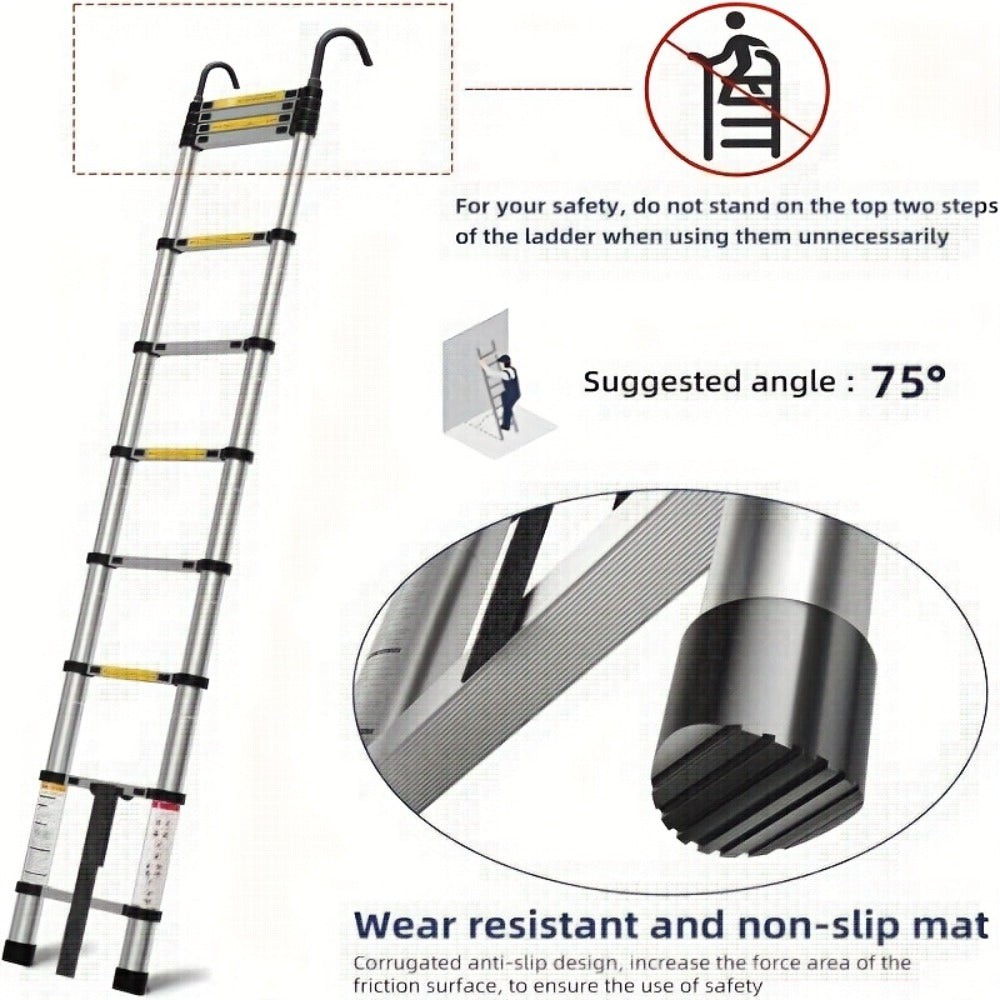 Escalera plegable | Escalera telescópica de 6.3m, escalera de acero inoxidable, escalera plegable, escalera telescópica, escalera de peldaños
