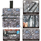 Pitillera tabaco de liar hombre y mujer tabaquera de cigarillos de PU y tela material hidrófugo forro impermeable con asa de mano