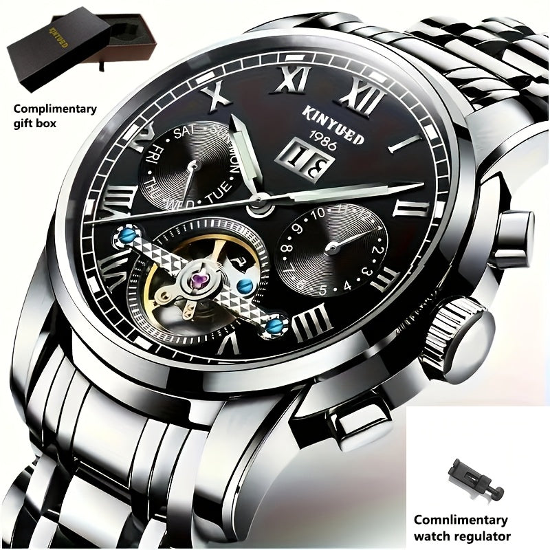 Reloj Mecánico Deportivo Casual de Lujo con Espalda Transparente, Cuerpo Automático y Resistente al Agua para Hombres como Regalo Festivo