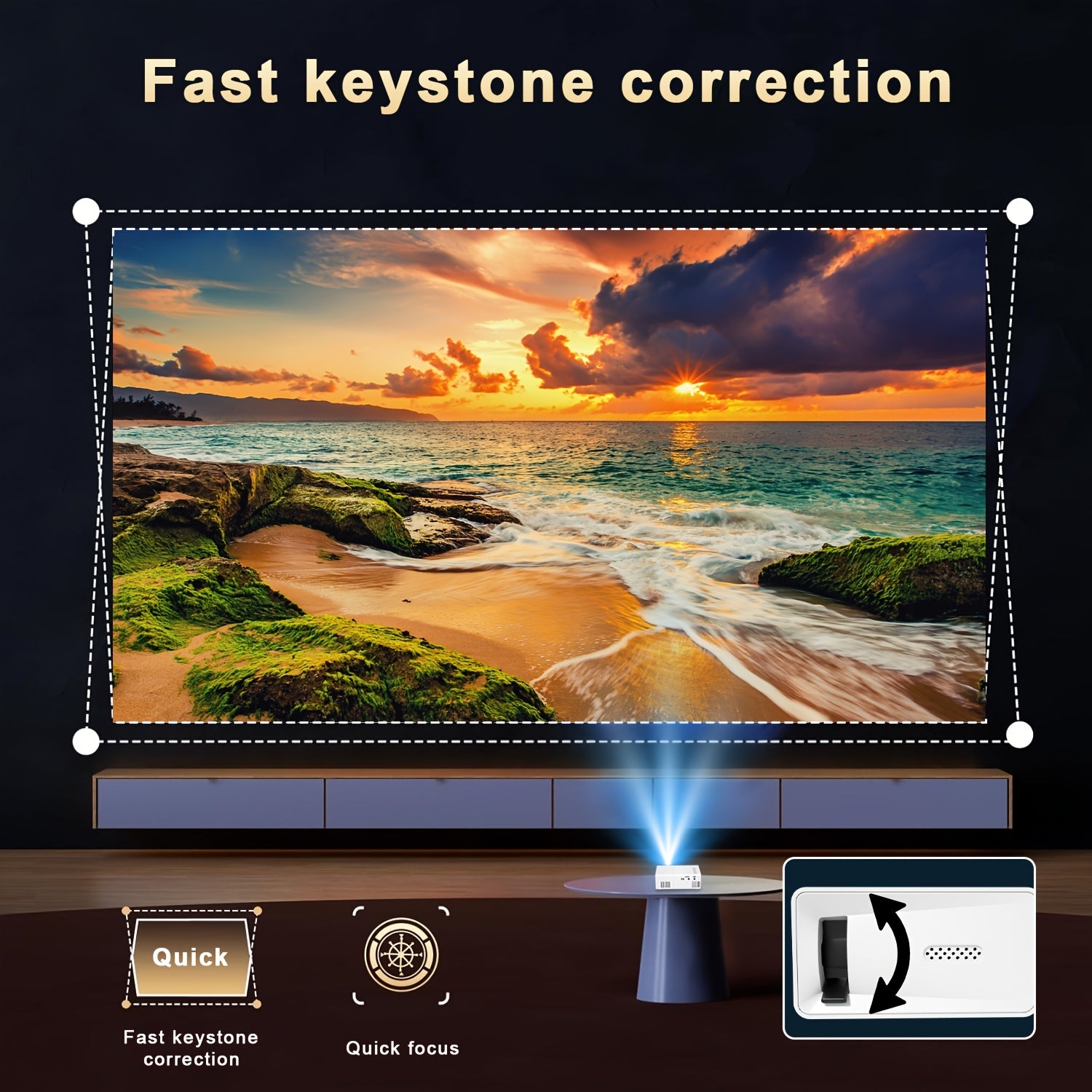 Proyector | Proyector de vídeo portátil mini ZRZTM con soporte Full HD 1080P, nativo 720P, pantalla LCD tipo Smart TV, compatible con