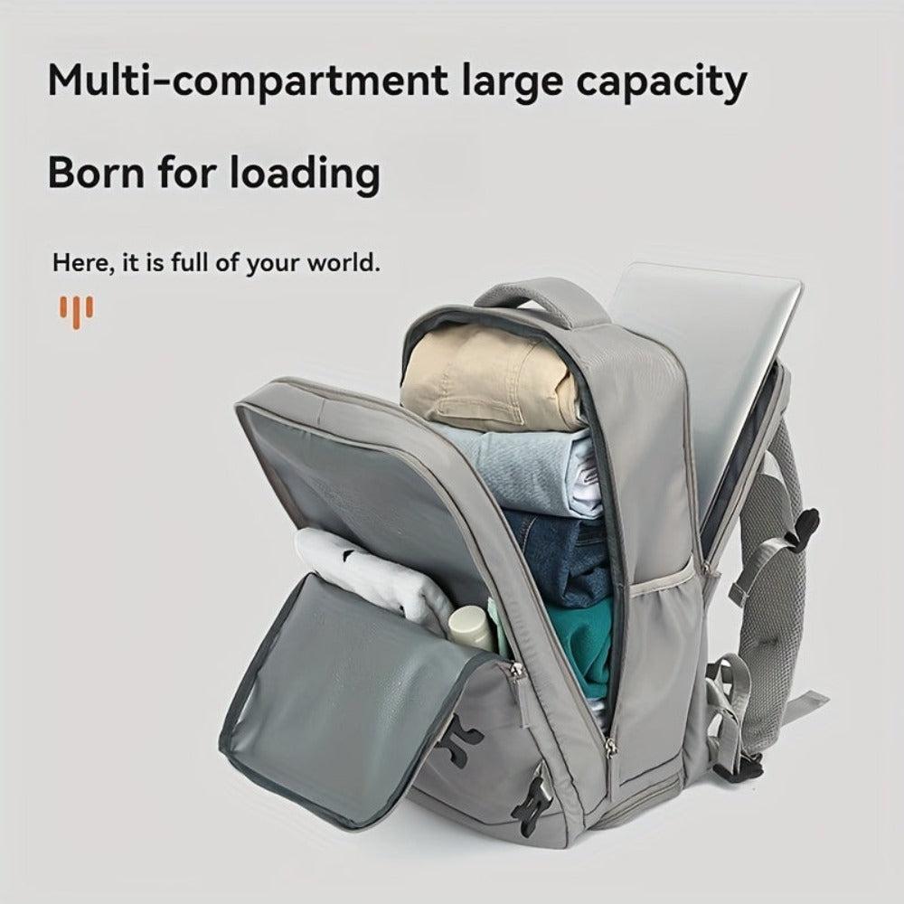 Mochila de viaje para laptop de mujer aprobada por aerolíneas, 38.1cm, separación seca y húmeda, azul claro, correa ajustable, compartimento para zapatos