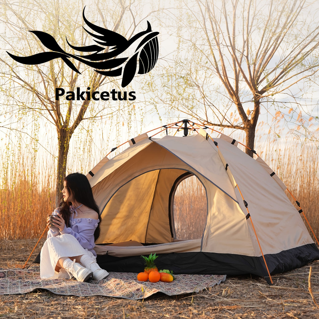 Tienda de campaña PAKICETUS de montaje instantáneo en 3 segundos con varillas de fibra de vidrio y tela Oxford de alta calidad - Configuración automática instantánea, tienda de campaña ligera para todas las estaciones, resistente al viento, interior espac