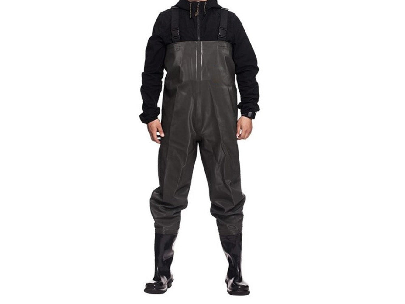 Botas de Vadeo Impermeables para Pesca, Botas de PVC Duraderas para Pesca y Trabajo en Agua, Vadeo con Correas Ajustables, Vadeo Protector con Suela Antideslizante, Alta Resistencia a Daños Mecánicos, Vadeo Profesional para Pesca y Nadar, Botas Cómodas pa