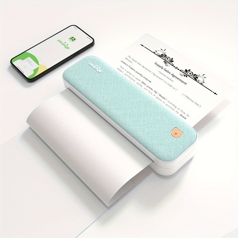 Peripage A40, Mini Impresora, Impresora Térmica Portátil, Soporta 20.98cm X 29.69cm Carta US, Impresora Móvil Inalámbrica Sin Tinta para Viajes, Compatible con Android e iOS, Imprime Docs, Papel de Tatuaje