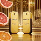2 piezas Niche Eau De Parfum MORAKOT ORIGINAL para hombre con forma de ladrillo dorado (2×100ml/2×3.38 Fl Oz) | Empaque texturizado dorado | Pomelo, naranja sanguina + Canela de rosa + Cuero, madera blanca, rico e intenso | Larga duración | Regalo perfect